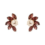 Orecchini con perla centrale e cristalli - Viola - Sodini Bijoux