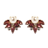 Orecchini con cristalli e perla centrale - Viola - Sodini Bijoux