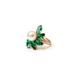Orecchini con navette e perla - Verde - Sodini Bijoux