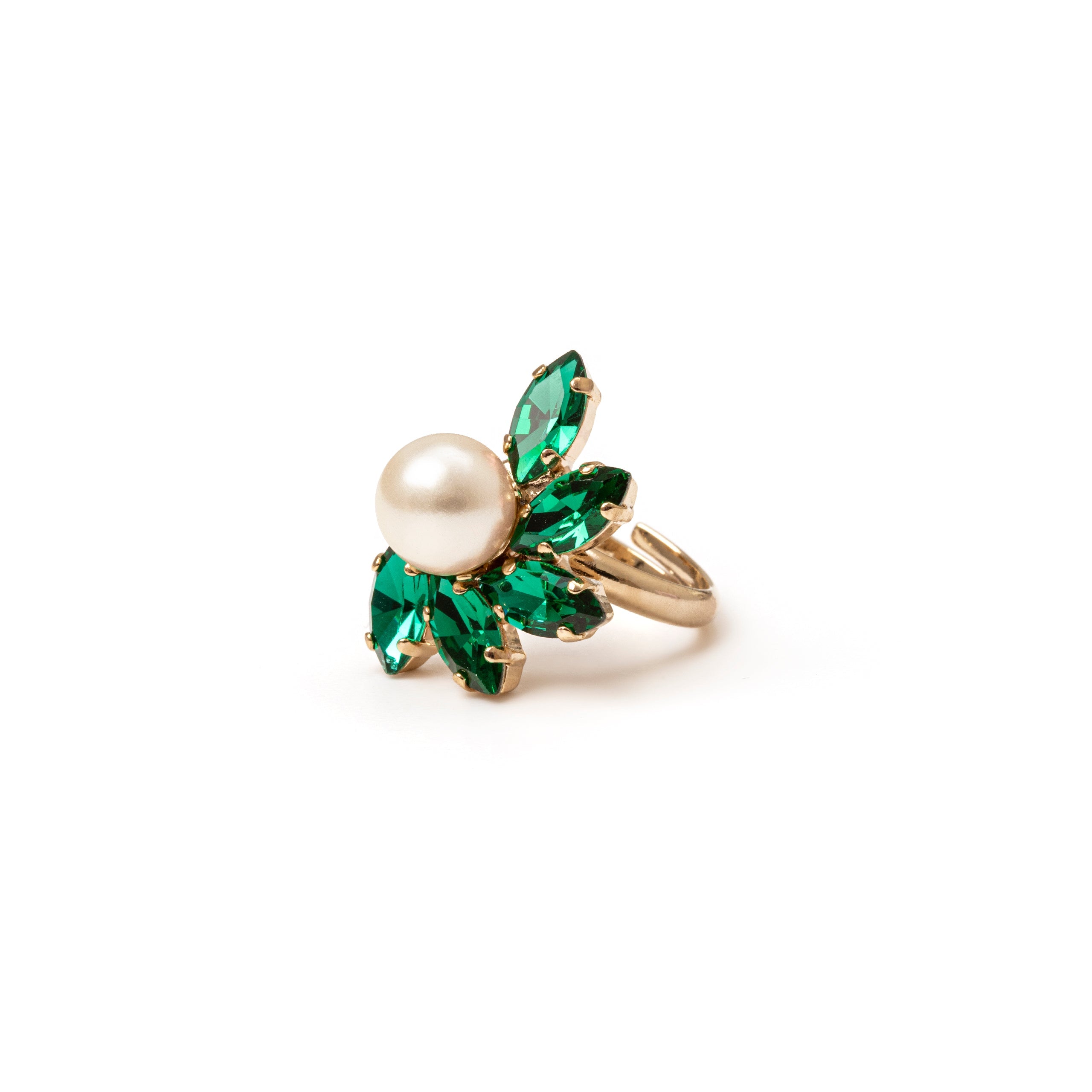 Orecchini con navette e perla - Verde - Sodini Bijoux