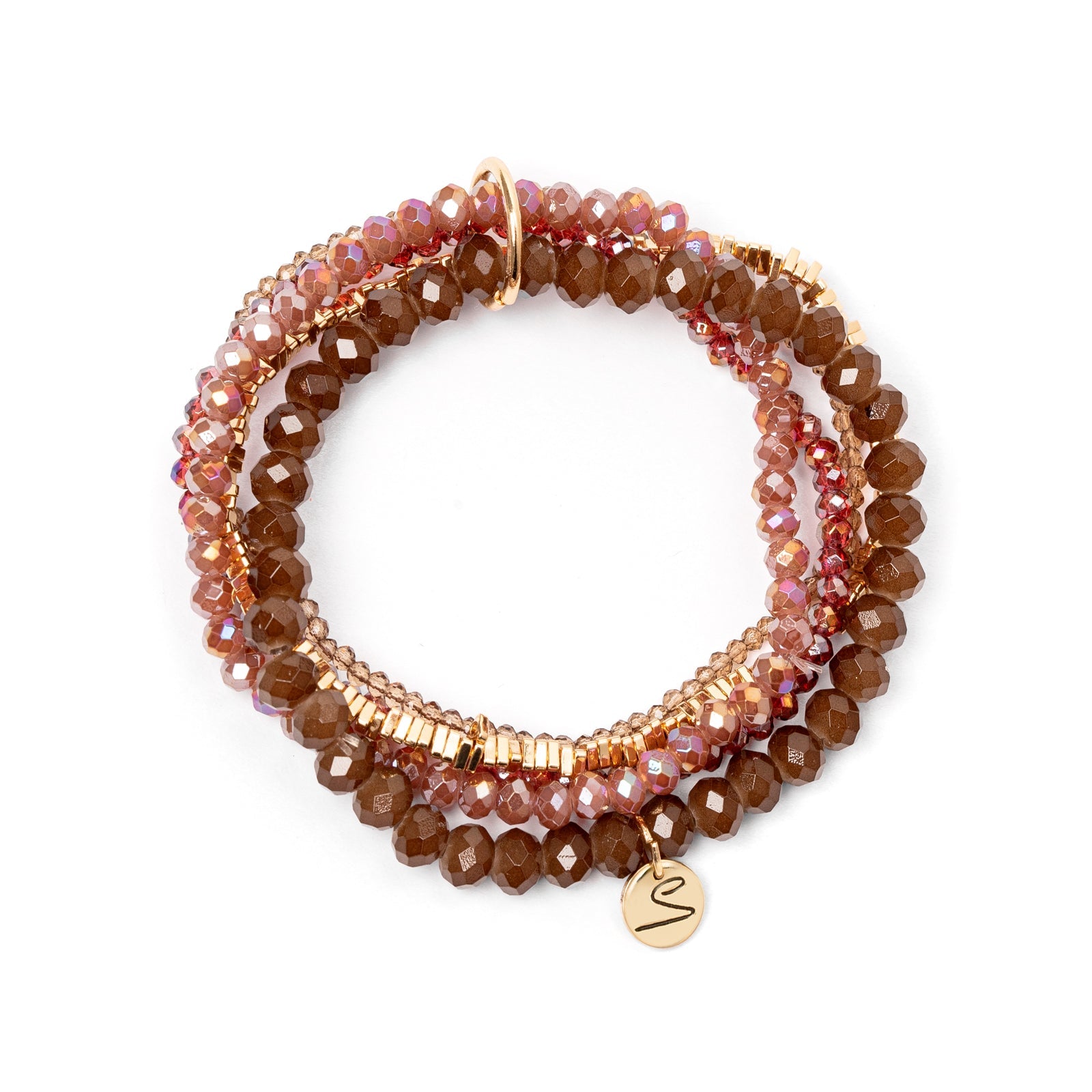 Bracciale elastico multifilo Agafay - Bordeaux - Sodini Bijoux