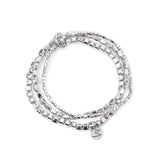 Bracciale elastico a tre fili di cubetti Agafay - Argento - Sodini Bijoux
