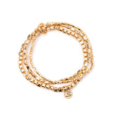 Bracciale elastico a tre fili di cubetti Agafay - Oro - Sodini Bijoux