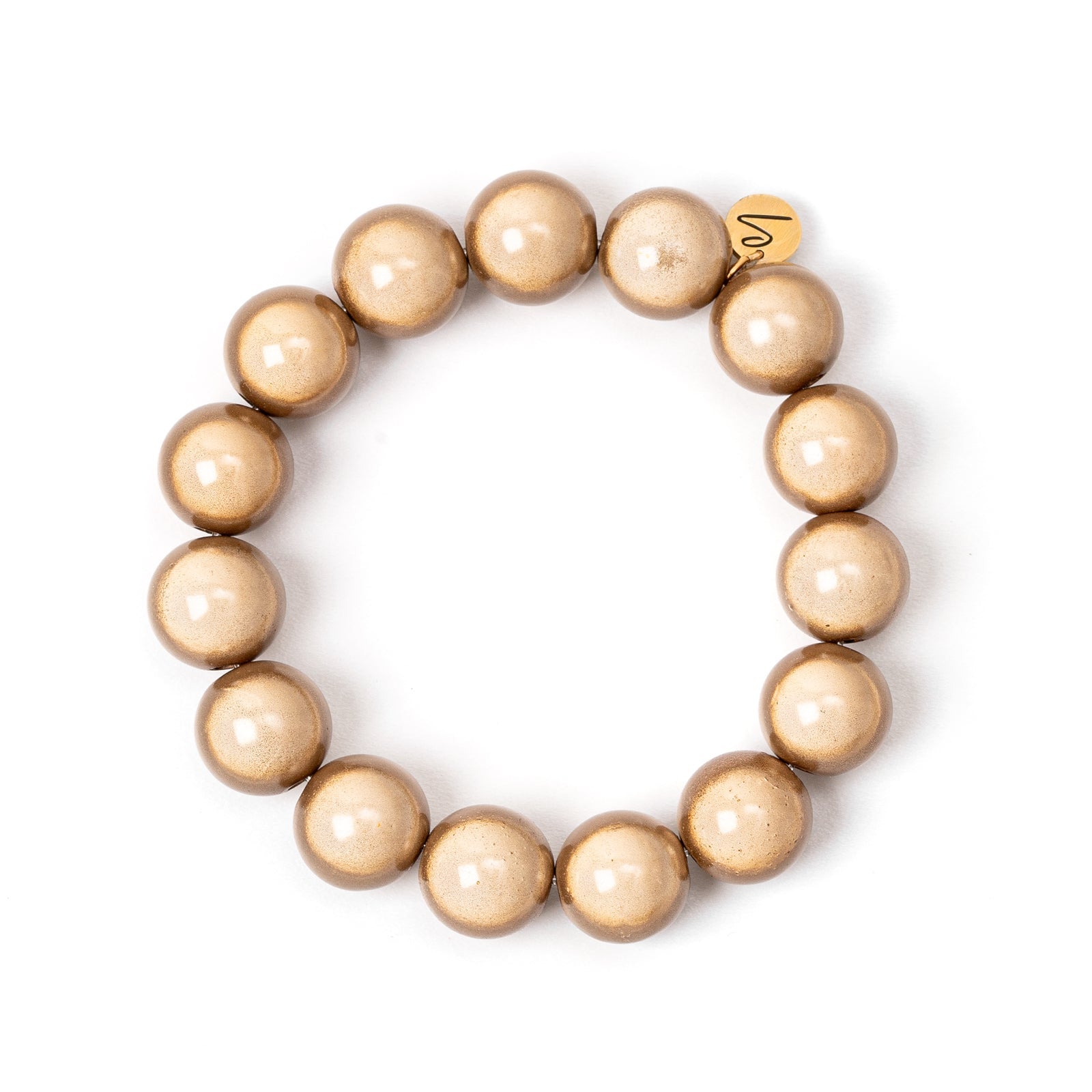 Bracciale elastico a grandi sfere Samsara - Champagne - Sodini Bijoux