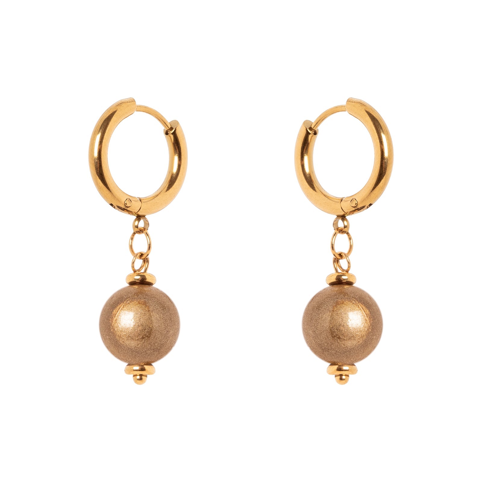 Orecchini cerchietto e sfera Samsara - Champagne - Sodini Bijoux