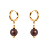 Orecchini cerchietto e sfera Samsara - Marrone - Sodini Bijoux