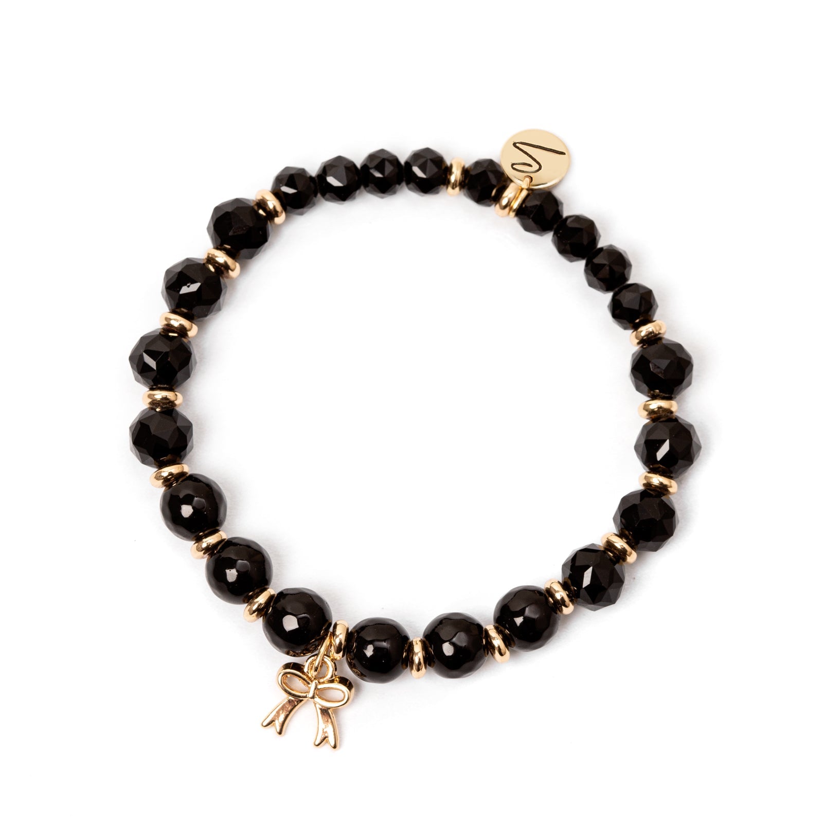 Bracciale elastico con  mini fiocco Samarcanda - Nero - Sodini Bijoux