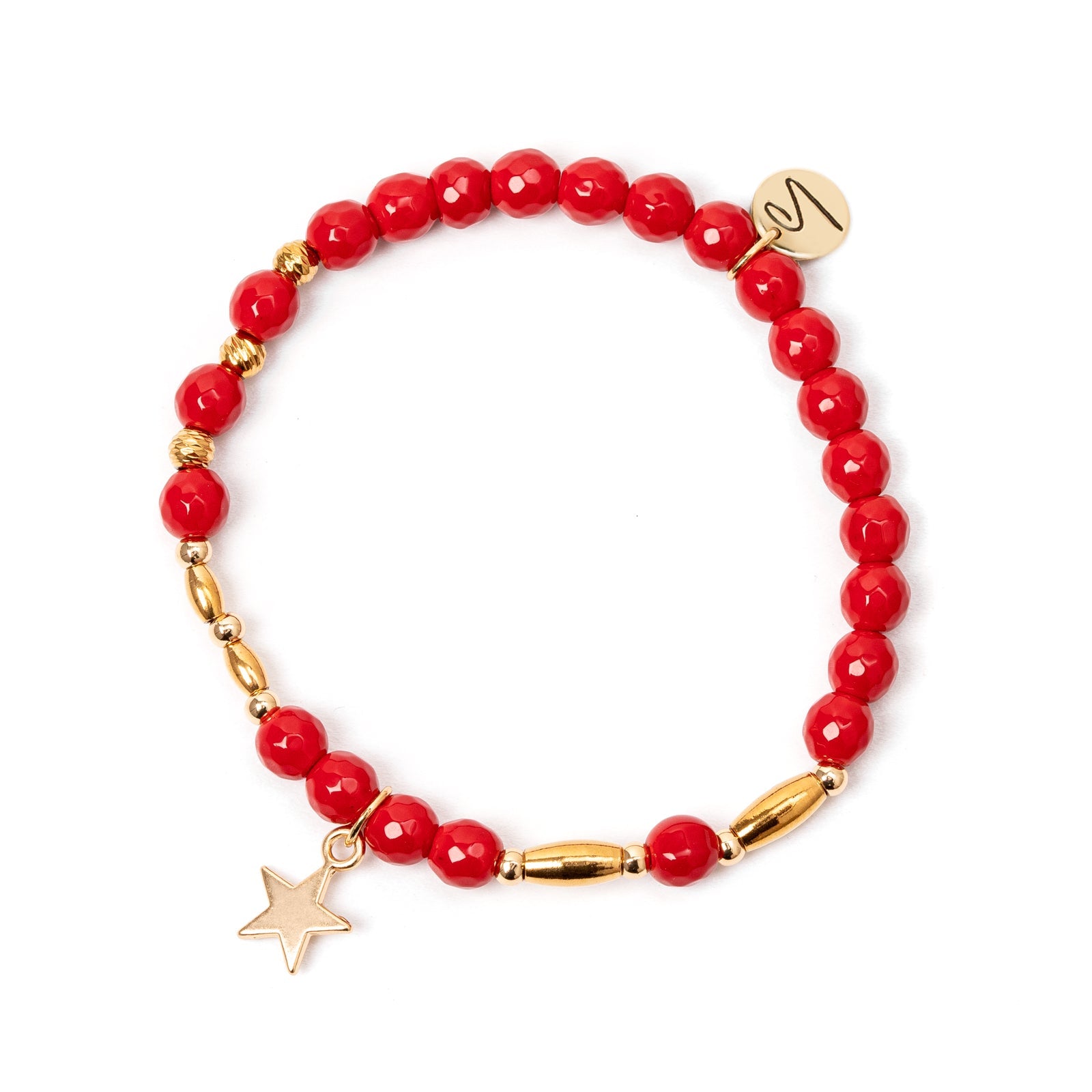 Bracciale elastico con  mini stella Samarcanda - Rosso - Sodini Bijoux