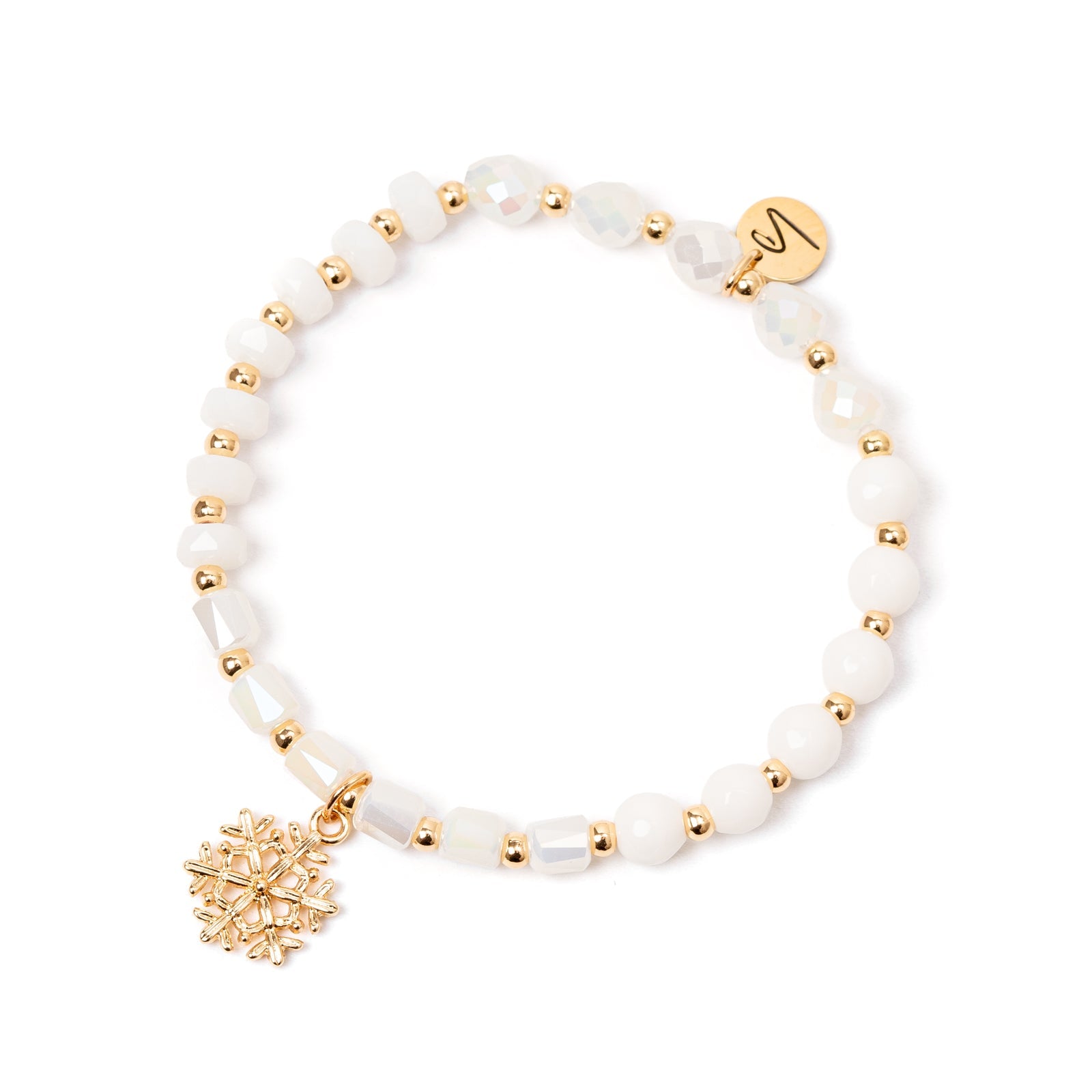 Bracciale elastico con fiocco di neve Samarcanda - Bianco - Sodini Bijoux