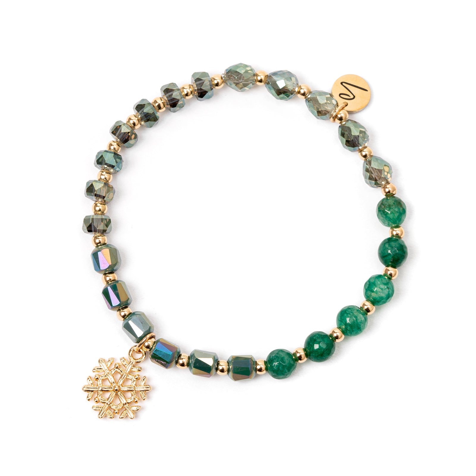 Bracciale elastico con fiocco di neve Samarcanda - Verde - Sodini Bijoux
