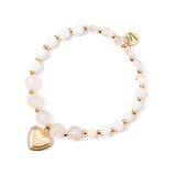 Bracciale elastico con cuore Samarcanda - Bianco - Sodini Bijoux