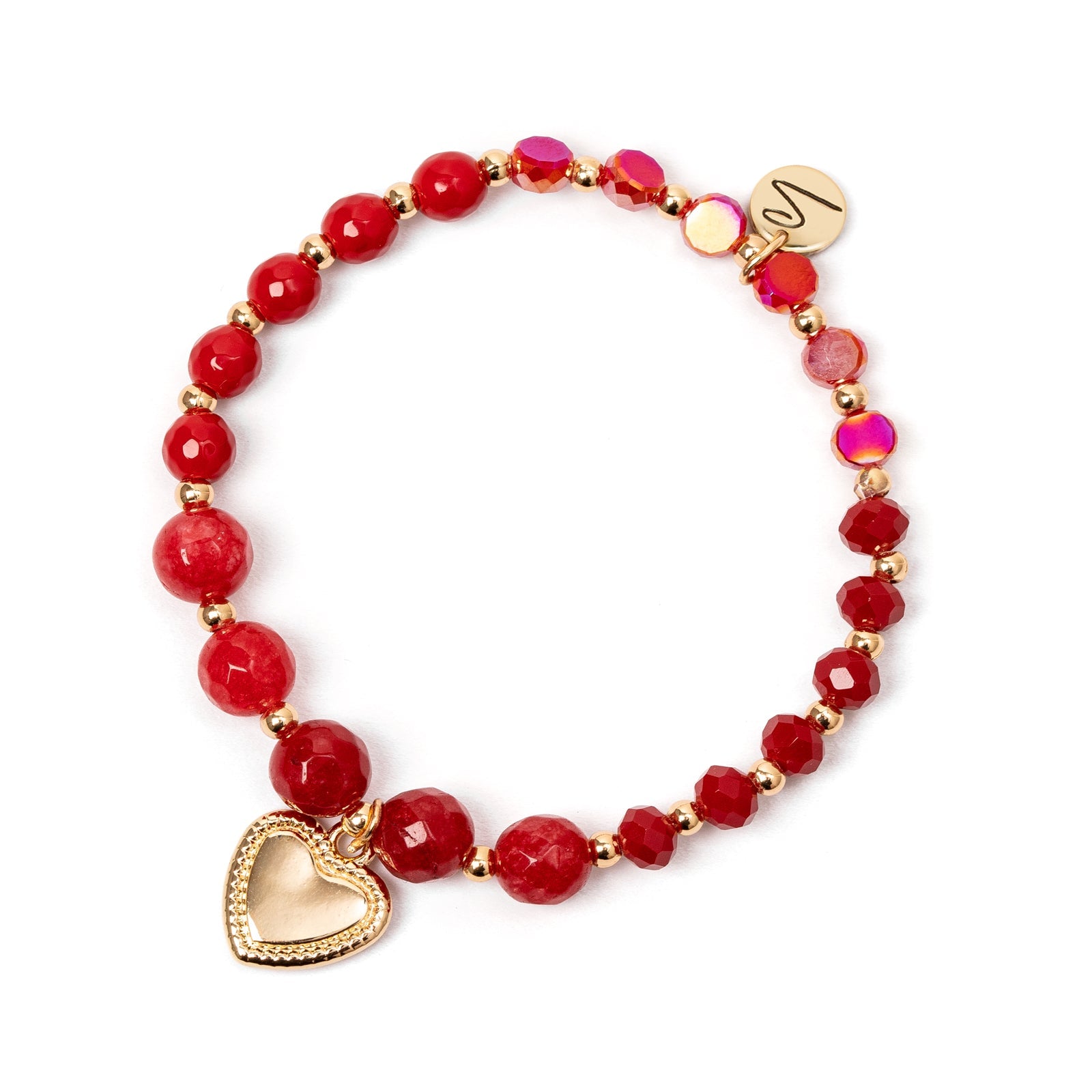 Bracciale elastico con cuore Samarcanda - Rosso - Sodini Bijoux