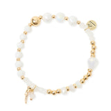 Bracciale elastico boule perline e pendenti Kay - Bianco - Sodini Bijoux