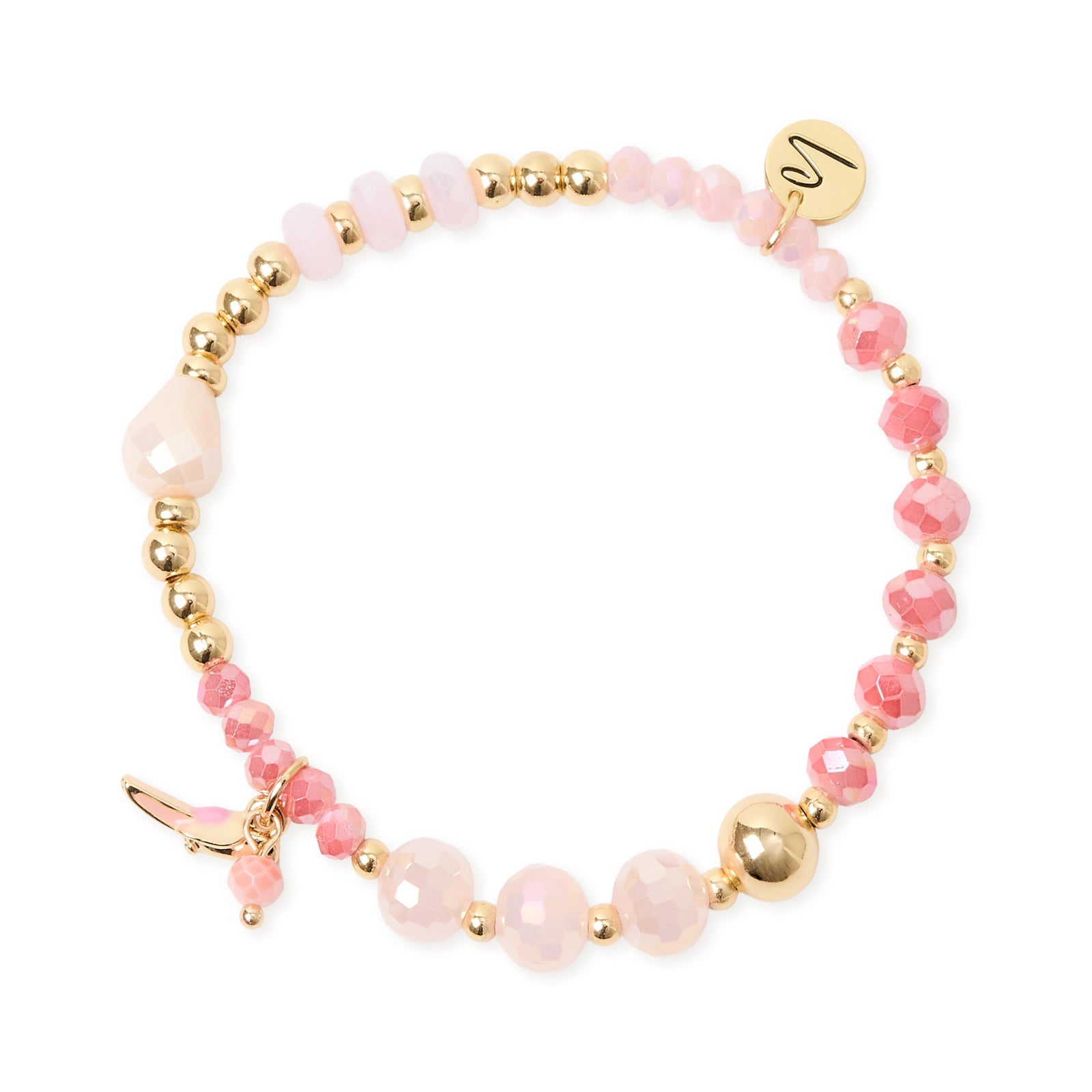 Bracciale elastico boule perline e pendenti Kay - Rosa - Sodini Bijoux