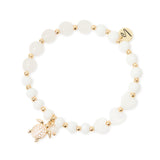 Elastic bracelet small hearts beads and little turtle Kai - White - Sodini Bijoux