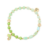 Bracciale elastico perline, conchigliette e camaleonte Kai - Verde - Sodini Bijoux