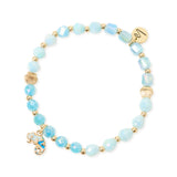 Bracciale elastico perline, conchigliette e camaleonte Kay - Turchese - Sodini Bijoux
