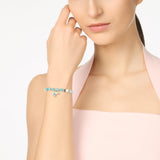 Bracciale elastico perline, conchigliette e camaleonte Kay - Turchese - Sodini Bijoux