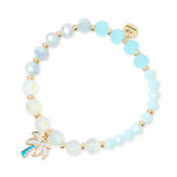 Bracciale elastico perline, anellini e palma Kai - Turchese - Sodini Bijoux
