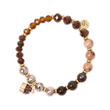 Bracciale elastico con charm cupcake Cherie - Marrone - Sodini Bijoux