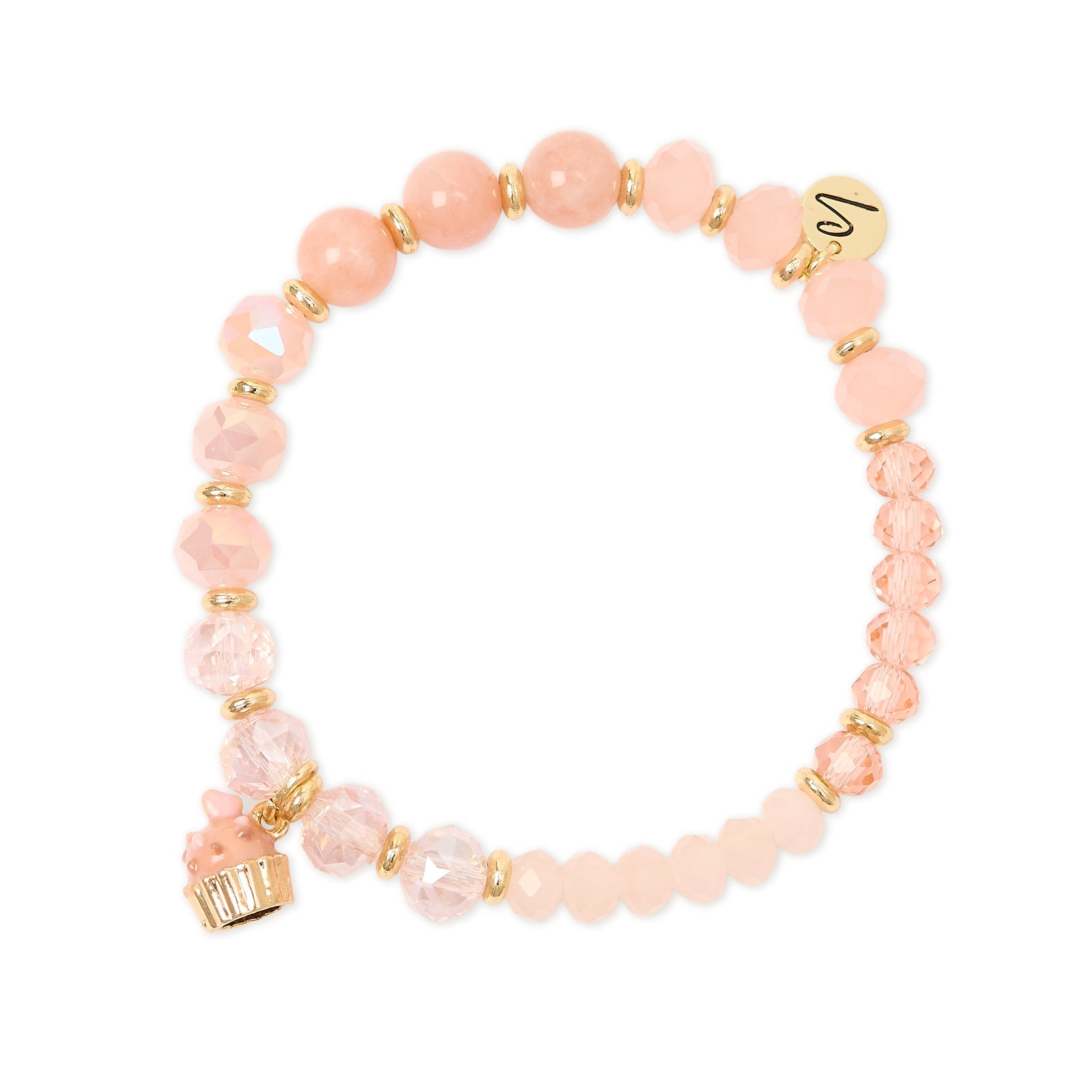 Bracciale elastico con charm cupcake Cherie - Rosa - Sodini Bijoux