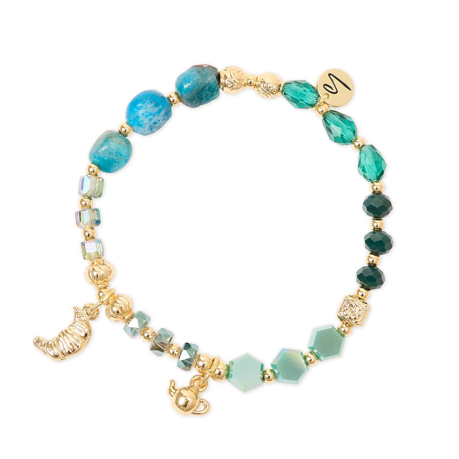 Bracciale elastico con doppio charm Cherie - Blu - Sodini Bijoux