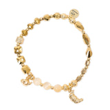 Bracciale elastico con doppio charm Cherie - Oro - Sodini Bijoux