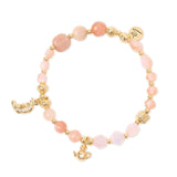 Bracciale elastico con doppio charm Cherie - Rosa - Sodini Bijoux
