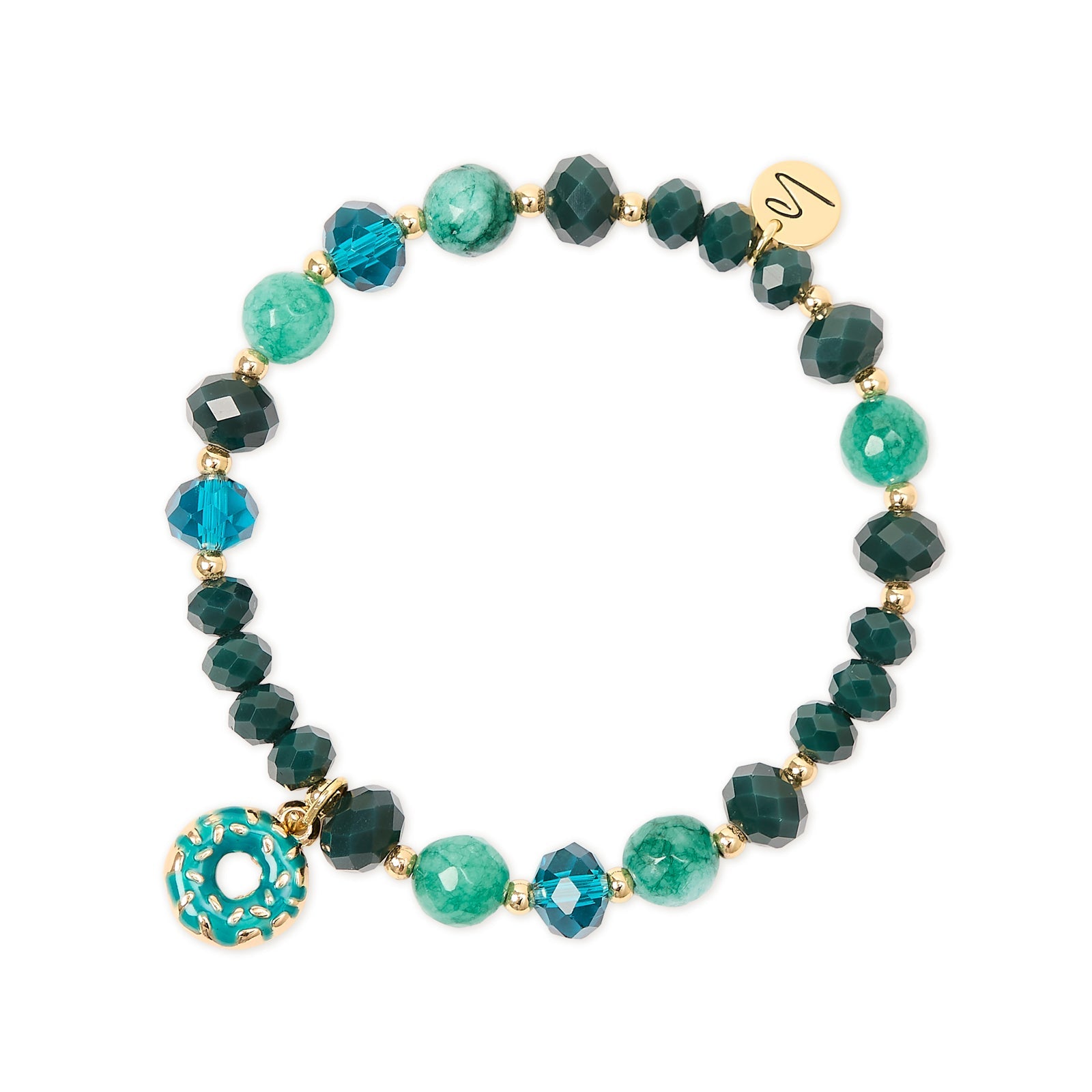 Bracciale elastico con charm donut Cherie - Blu - Sodini Bijoux