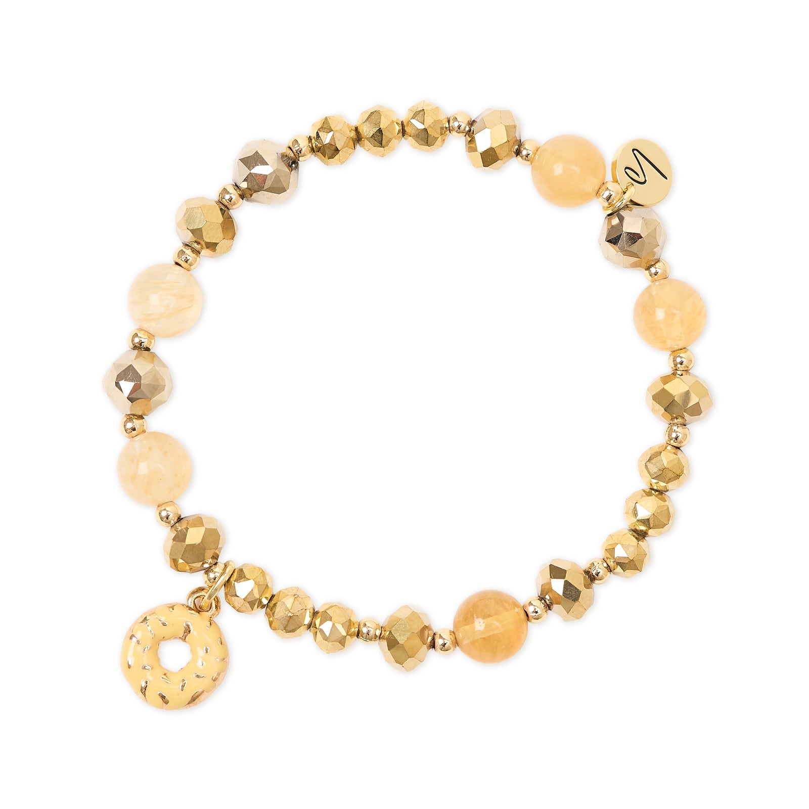 Bracciale elastico con charm donut Cherie - Oro - Sodini Bijoux