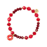 Bracciale elastico con charm donut Cherie - Rosso - Sodini Bijoux