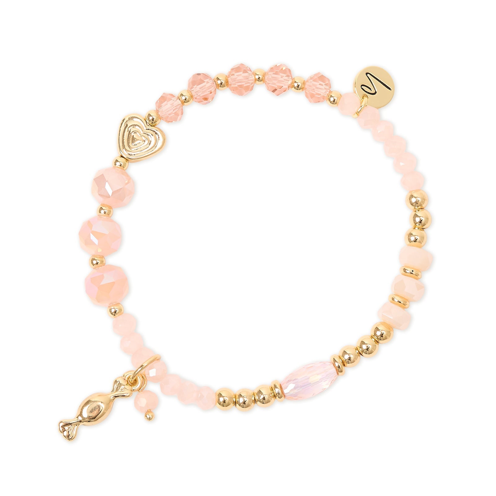 Bracciale elastico con charm caramella Cherie - Rosa - Sodini Bijoux