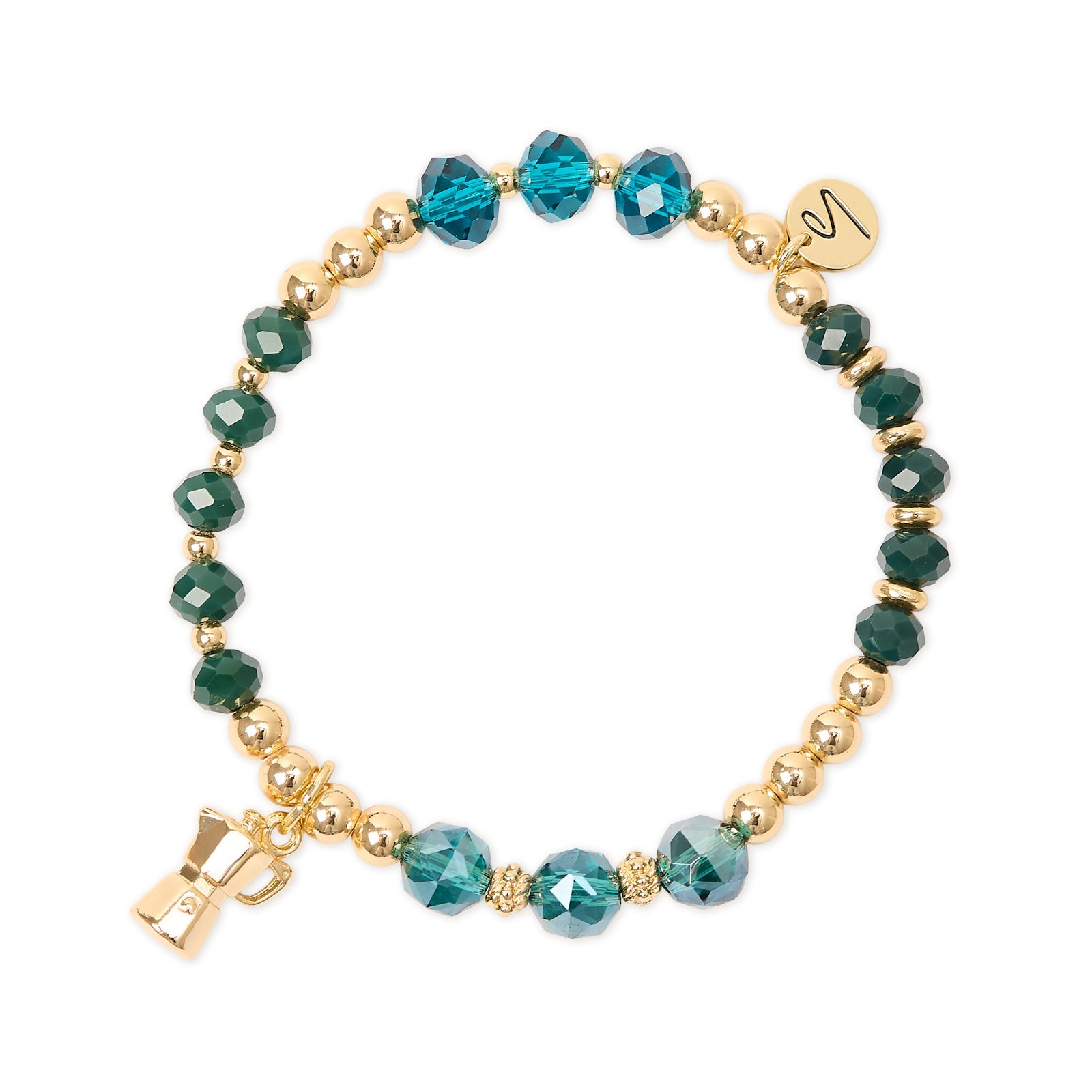 Bracciale elastico con charm moka Cherie - Blu - Sodini Bijoux