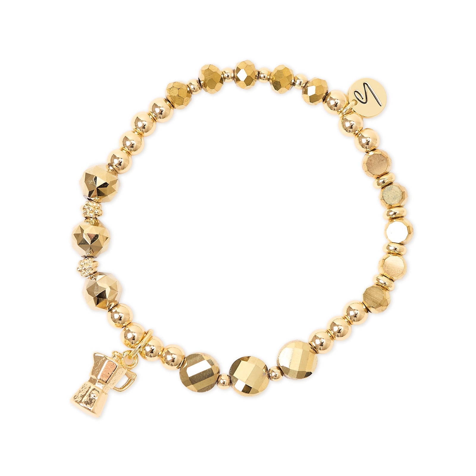 Bracciale elastico con charm moka Cherie - Oro - Sodini Bijoux