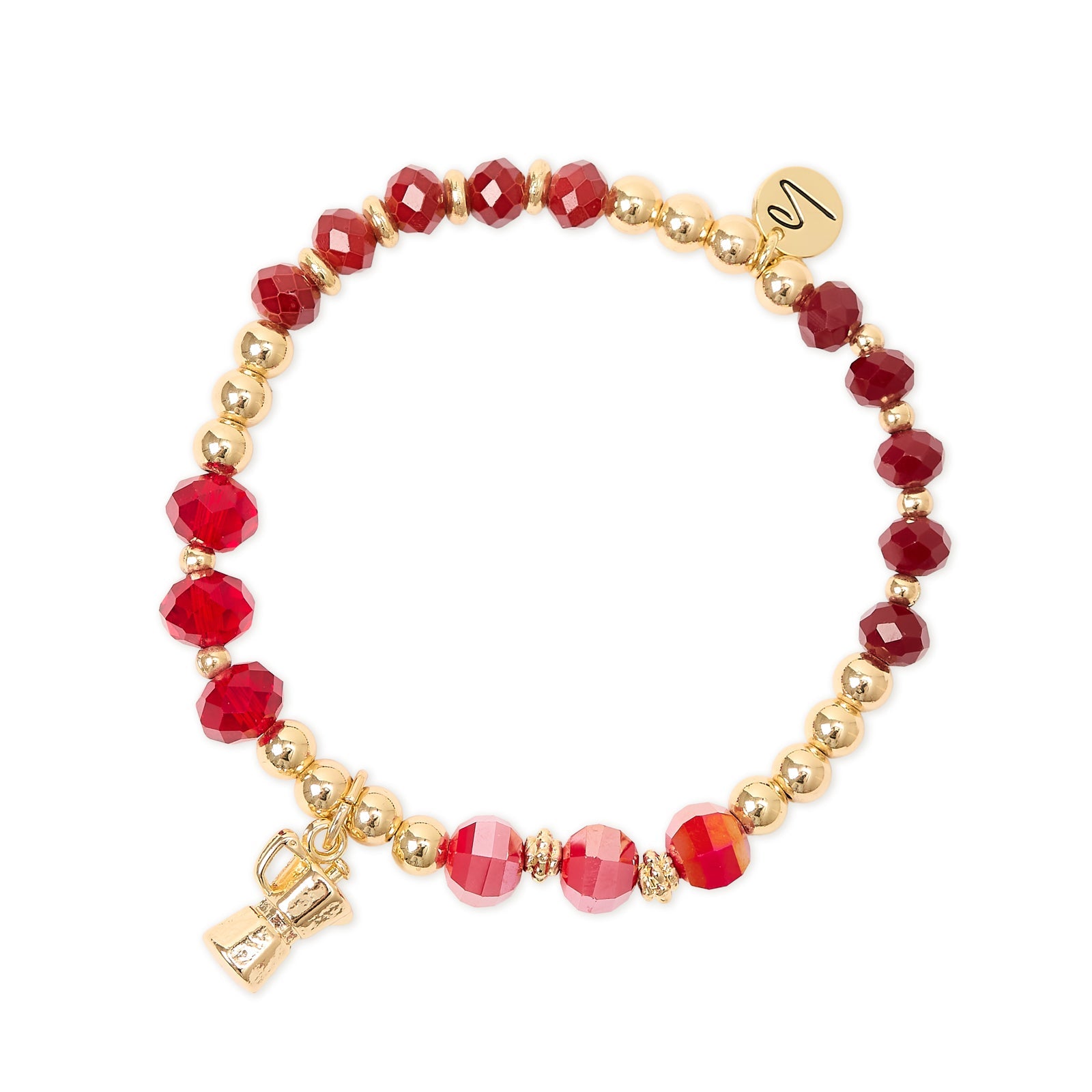 Bracciale elastico con charm moka Cherie - Rosso - Sodini Bijoux