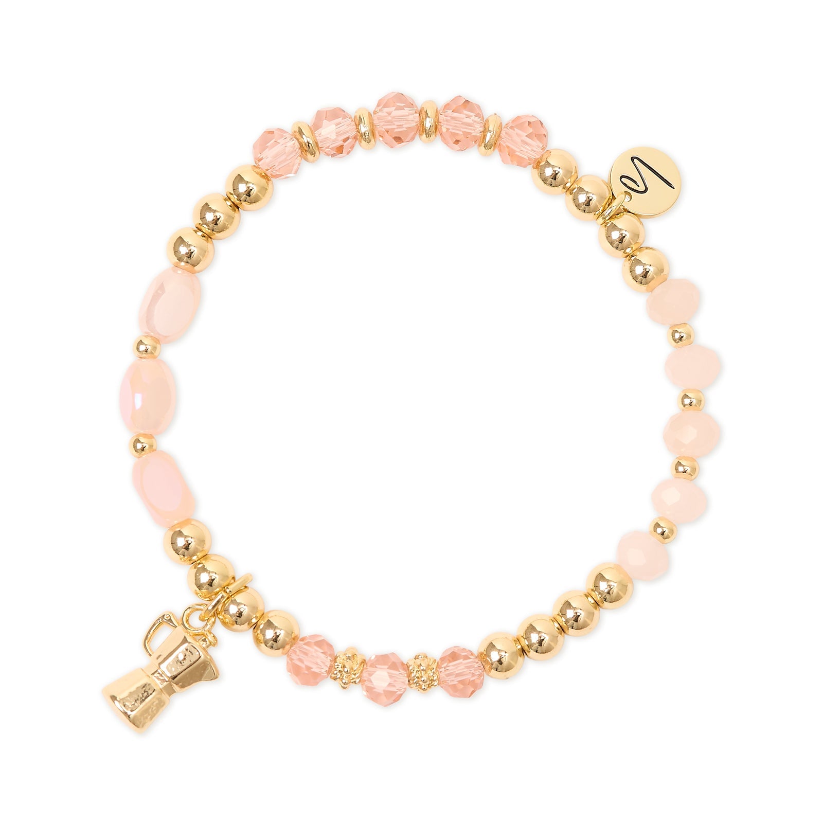 Bracciale elastico con charm moka Cherie - Rosa - Sodini Bijoux