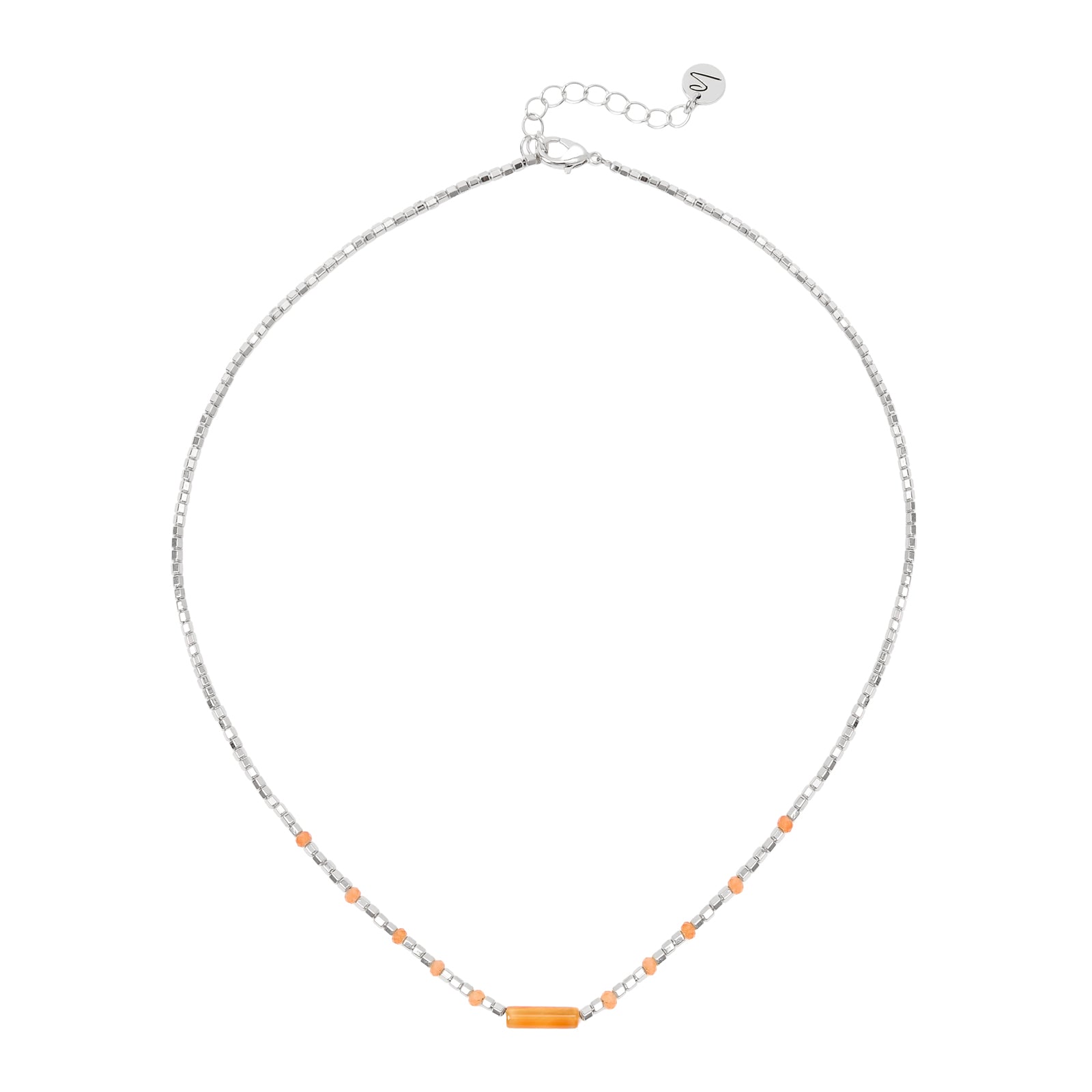 Collana corta cubetti esagonali cilindretto Agafay - Argento - Sodini Bijoux