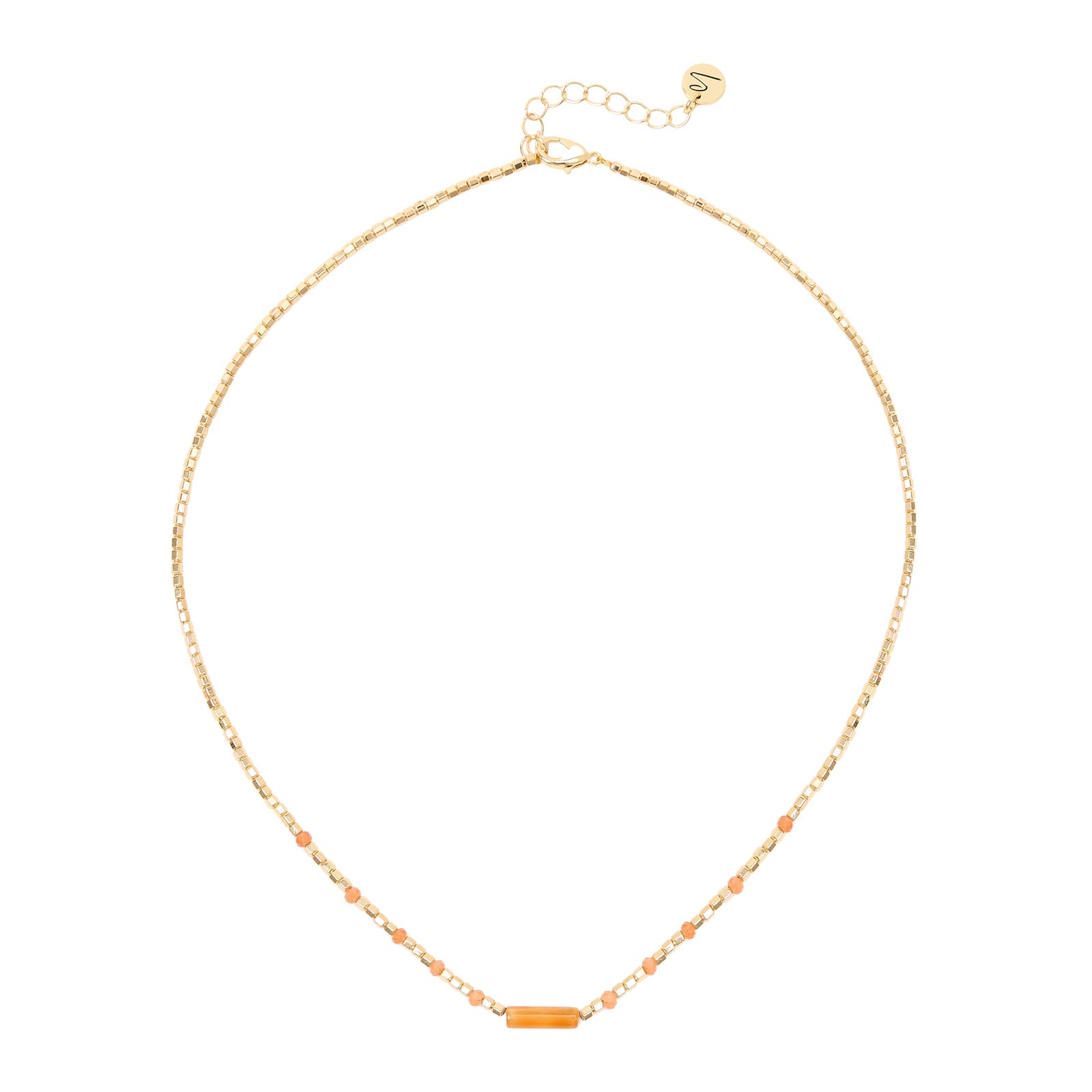 Collana corta cubetti esagonali cilindretto Agafay - Oro - Sodini Bijoux