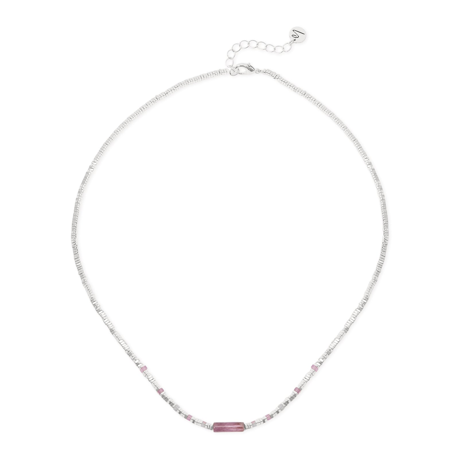 Collana corta mattoncini cilindretto Agafay - Argento - Sodini Bijoux