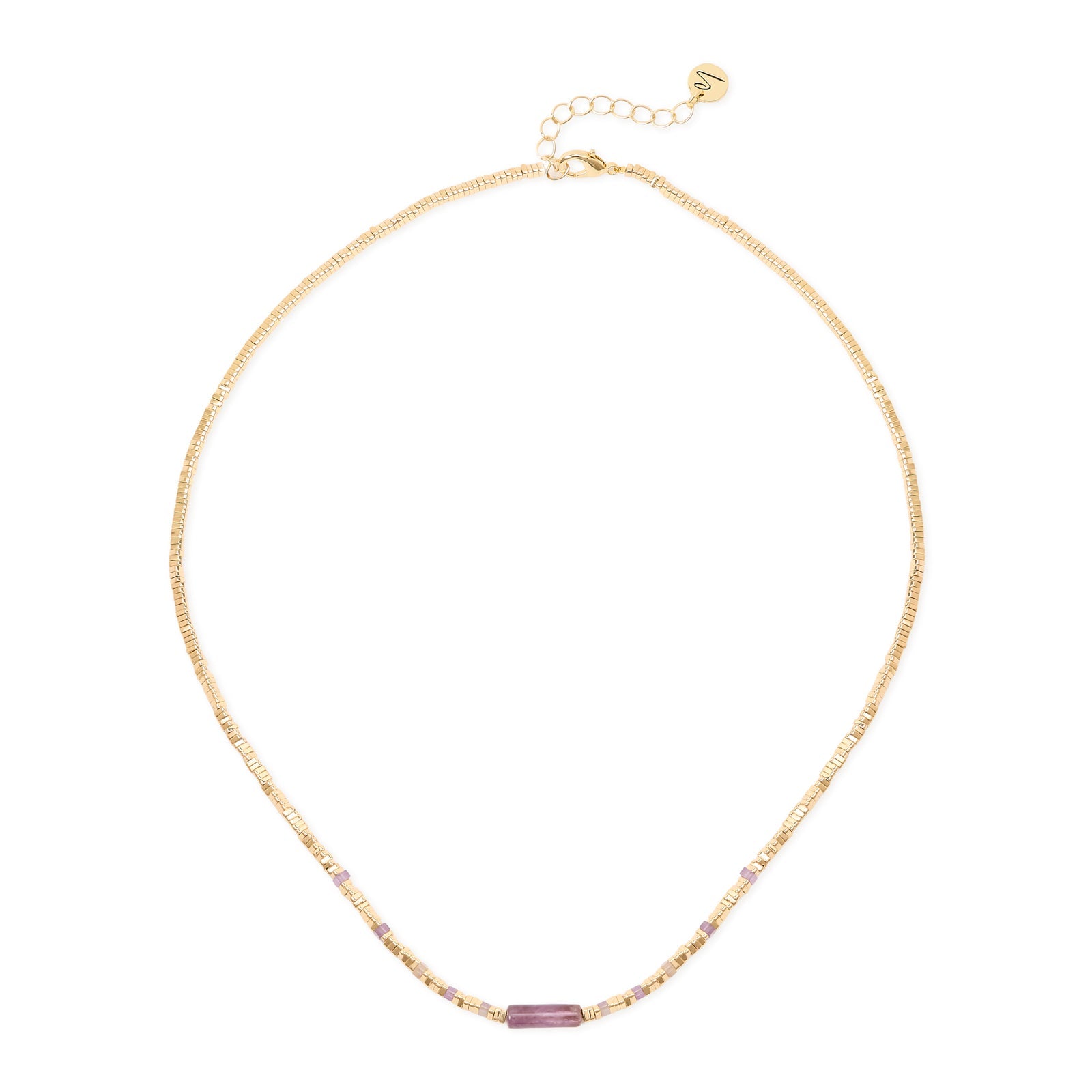 Collana corta mattoncini cilindretto Agafay - Oro - Sodini Bijoux