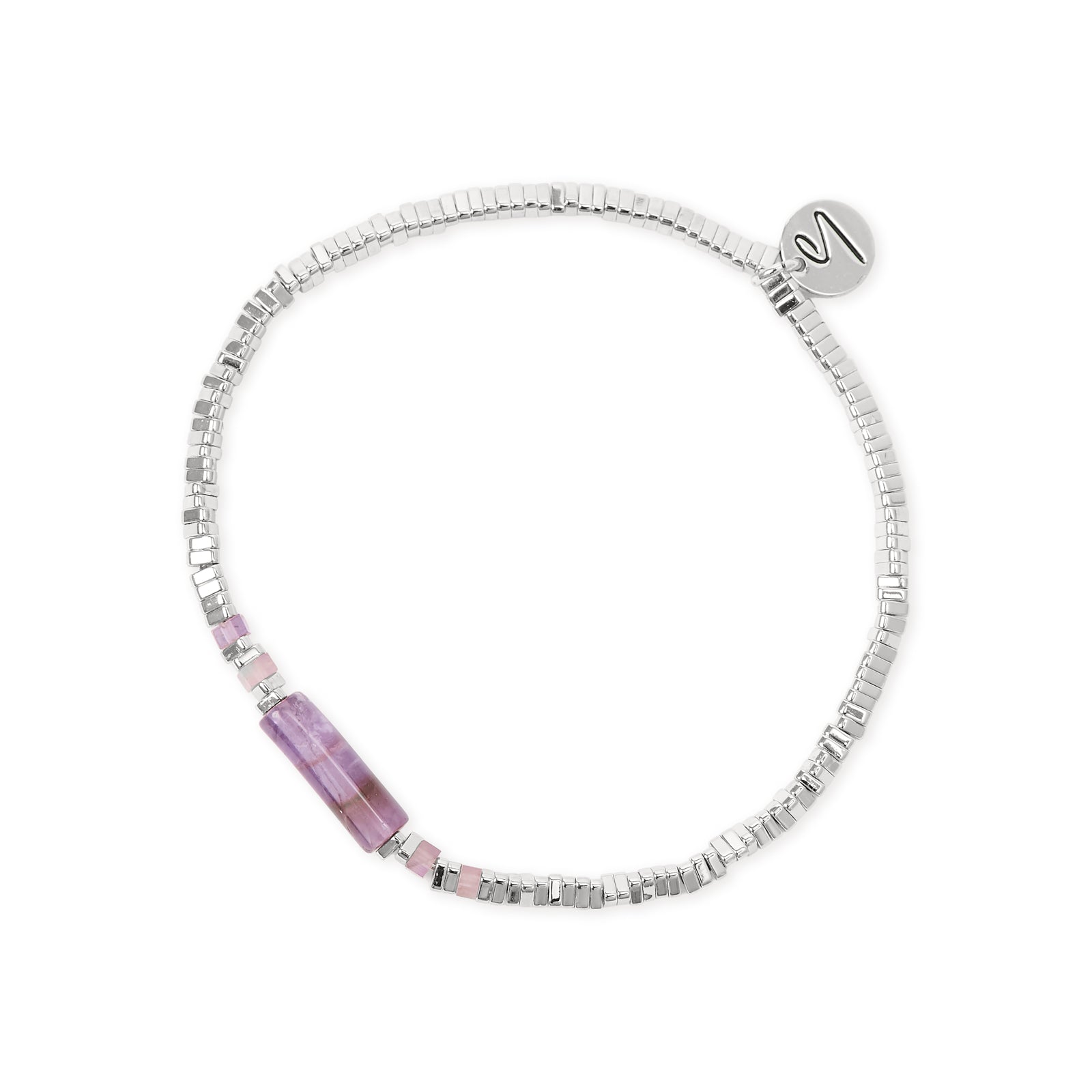 Bracciale elastico mattoncini Agafay - Argento - Sodini Bijoux
