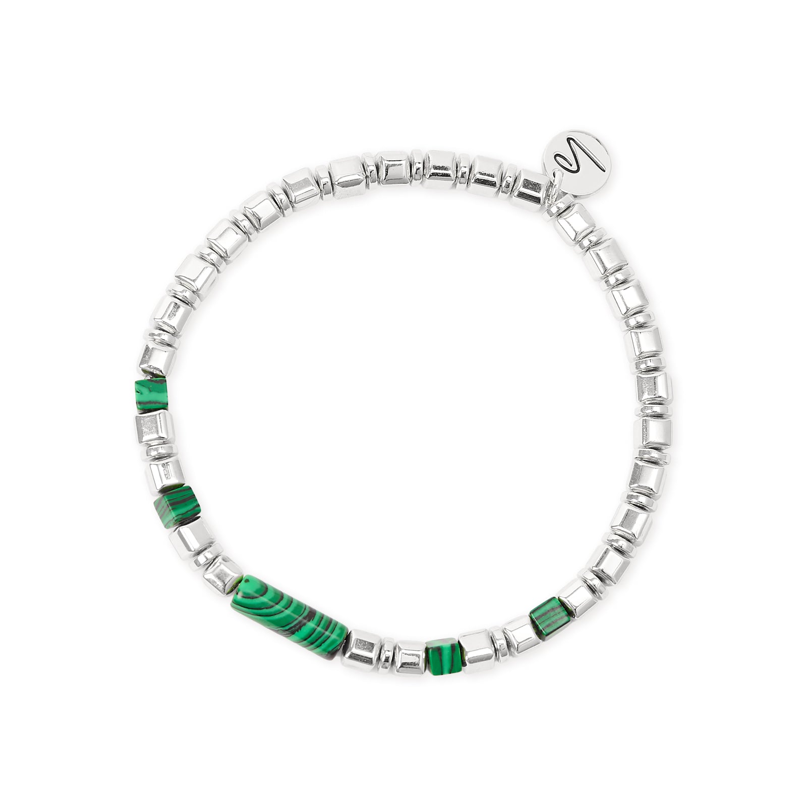 Bracciale elastico cubetti anellini Agafay - Argento - Sodini Bijoux