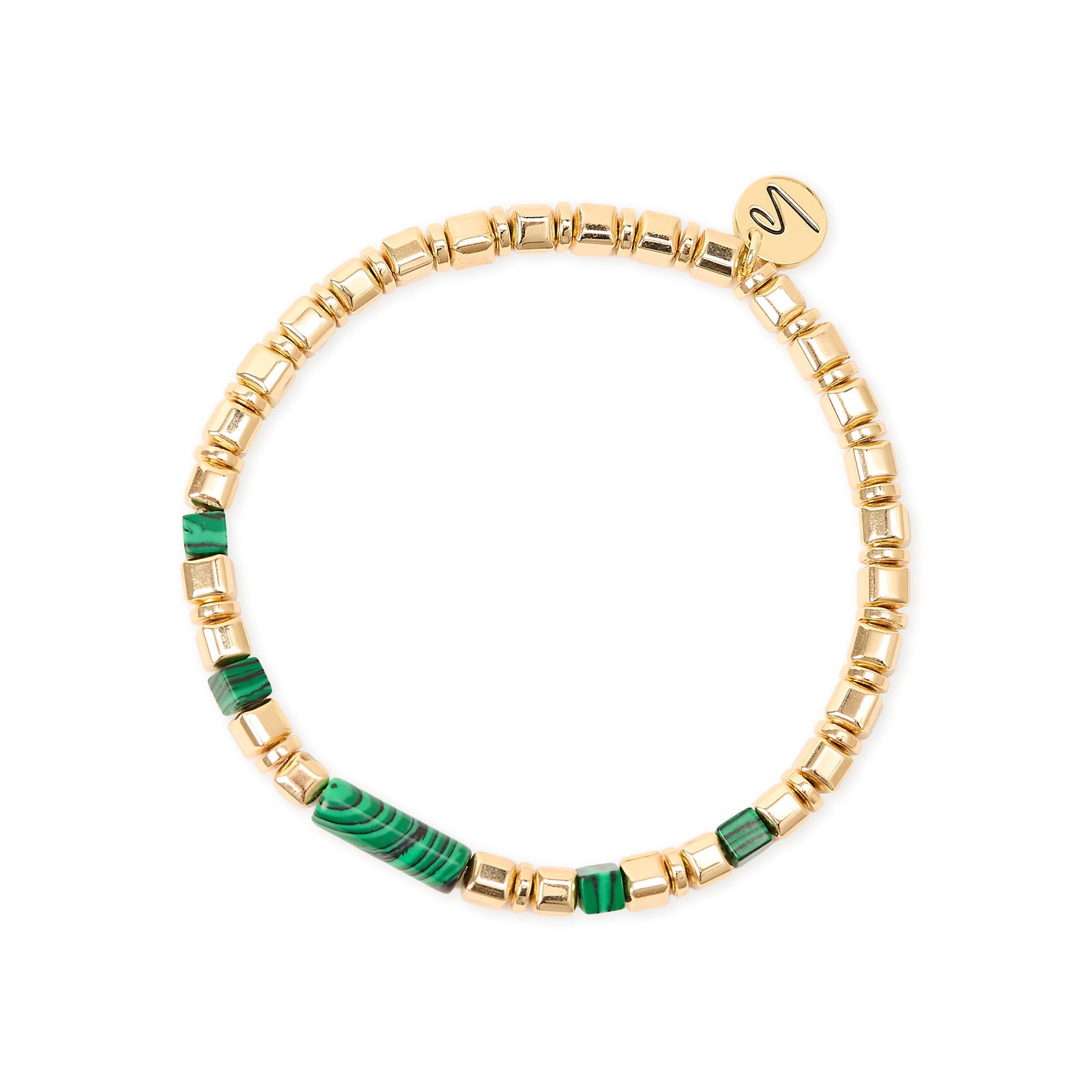 Bracciale elastico cubetti anellini Agafay - Oro - Sodini Bijoux