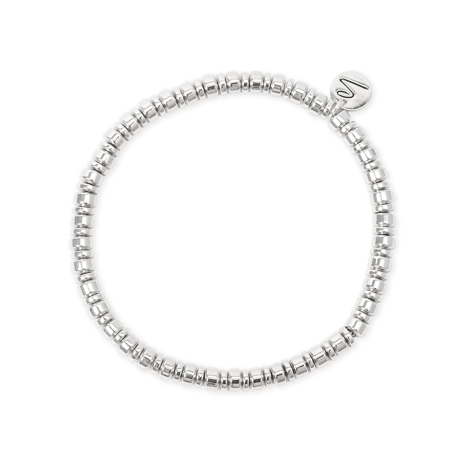 Bracciale elastico cilindretti anellini Agafay - Argento - Sodini Bijoux