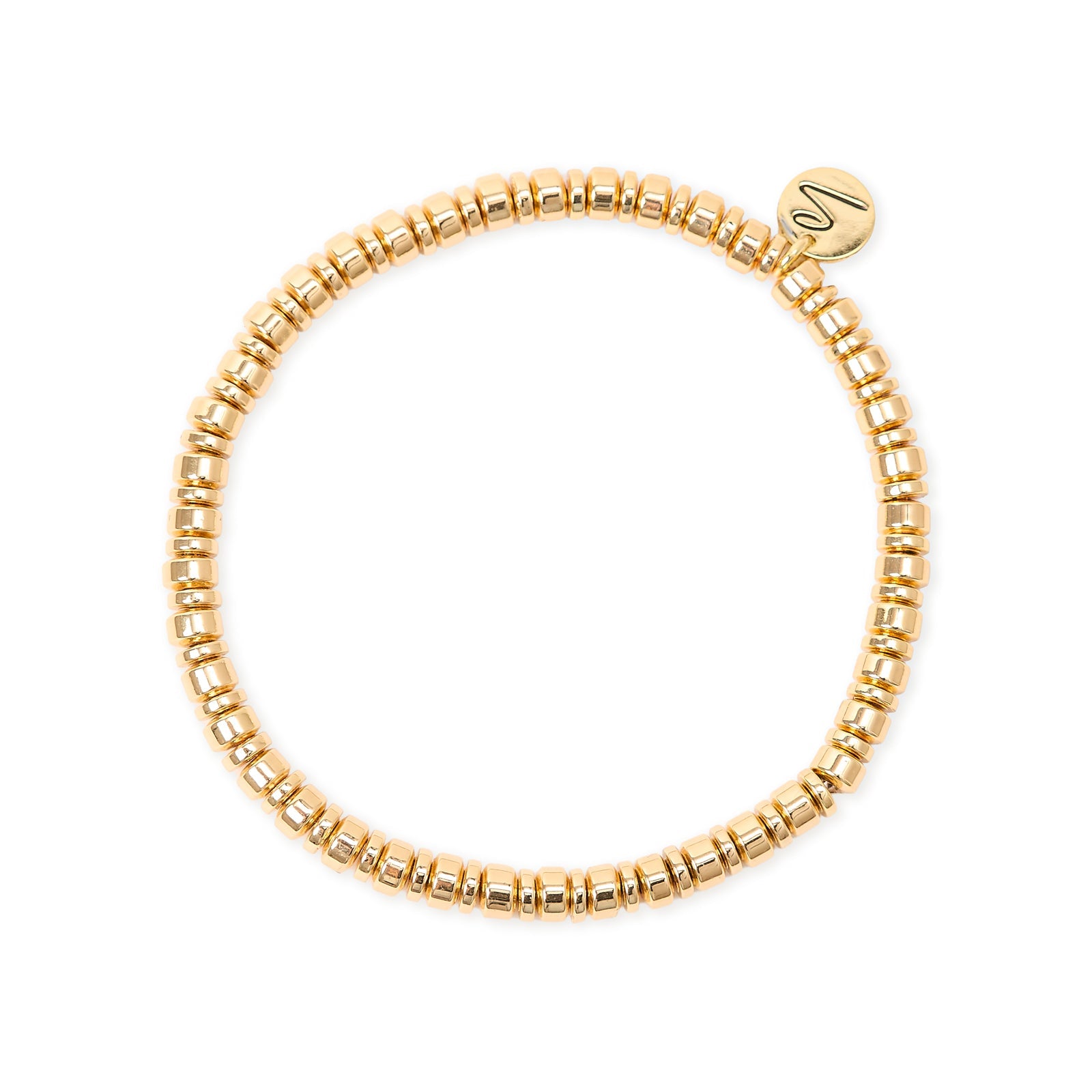 Bracciale elastico cilindretti anellini Agafay - Oro - Sodini Bijoux