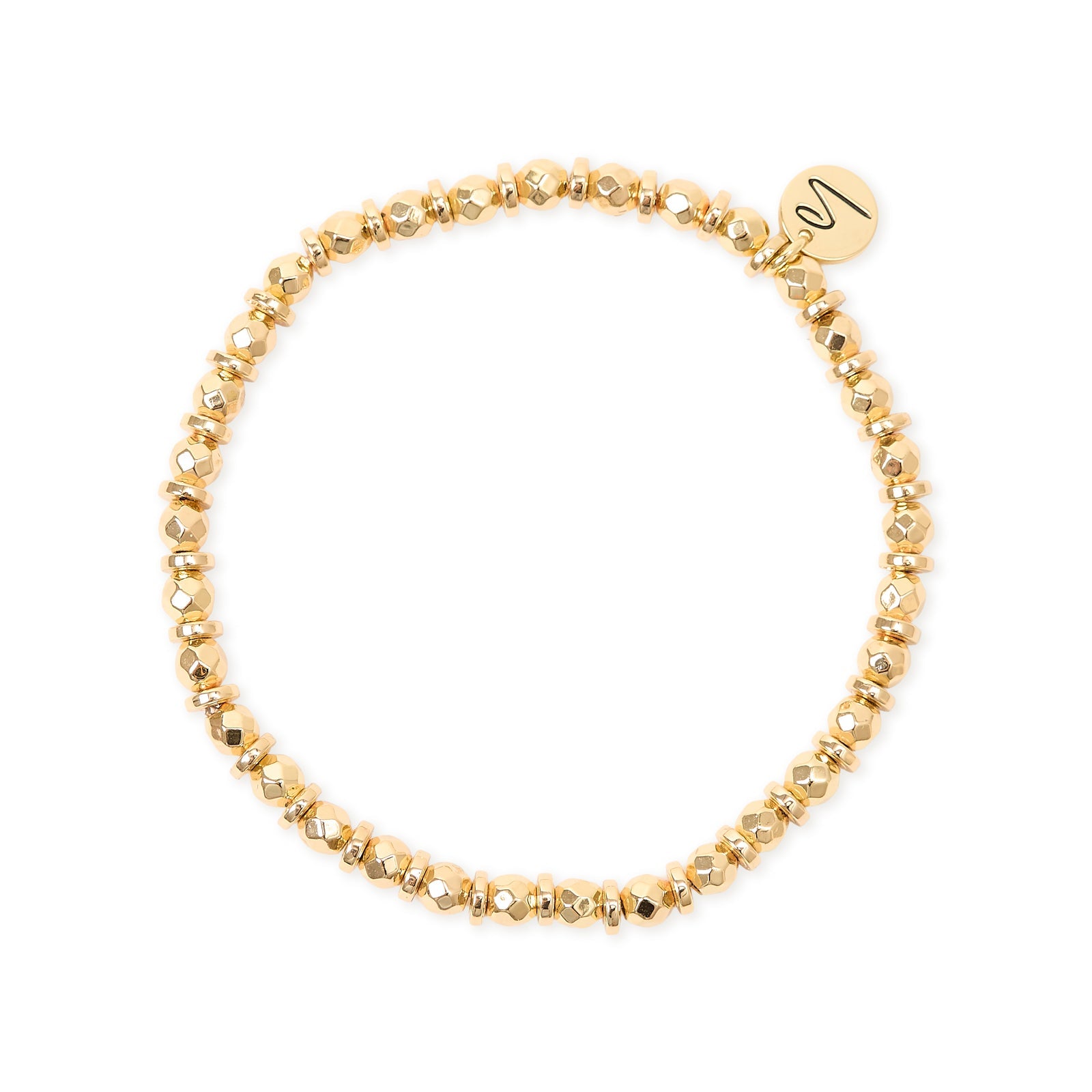 Bracciale elastico anellini sfere sfaccettate Agafay - Oro - Sodini Bijoux