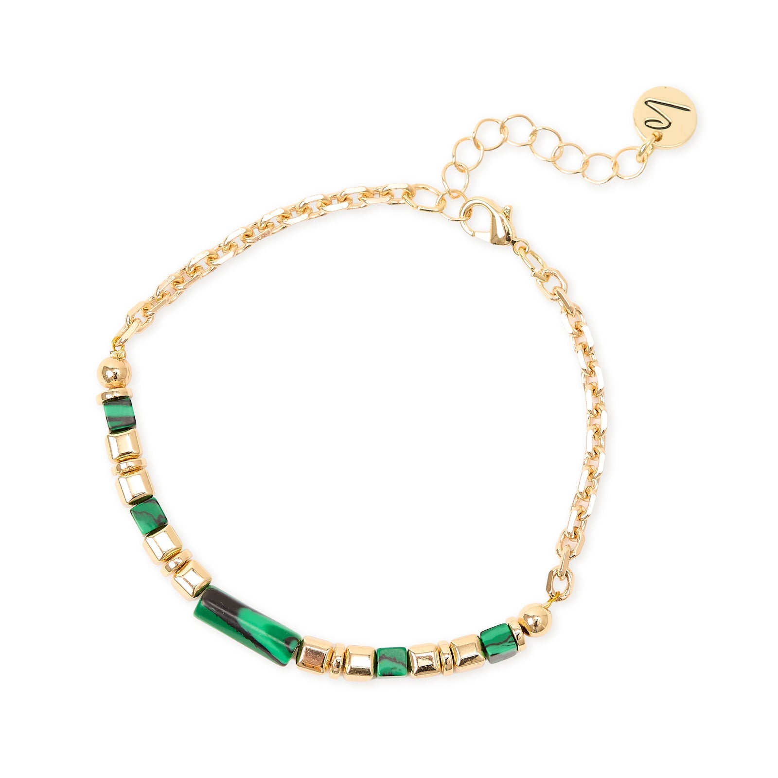 Bracciale catena cubetti anellini cilindretto Agafay - Oro - Sodini Bijoux