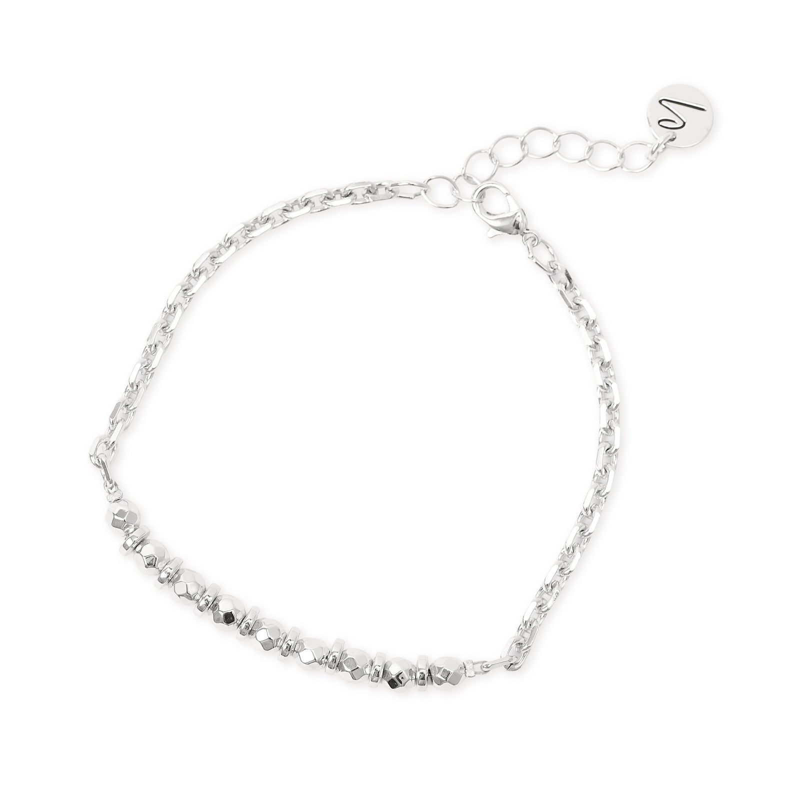 Bracciale catena sfere poliedriche anellini Agafay - Argento - Sodini Bijoux