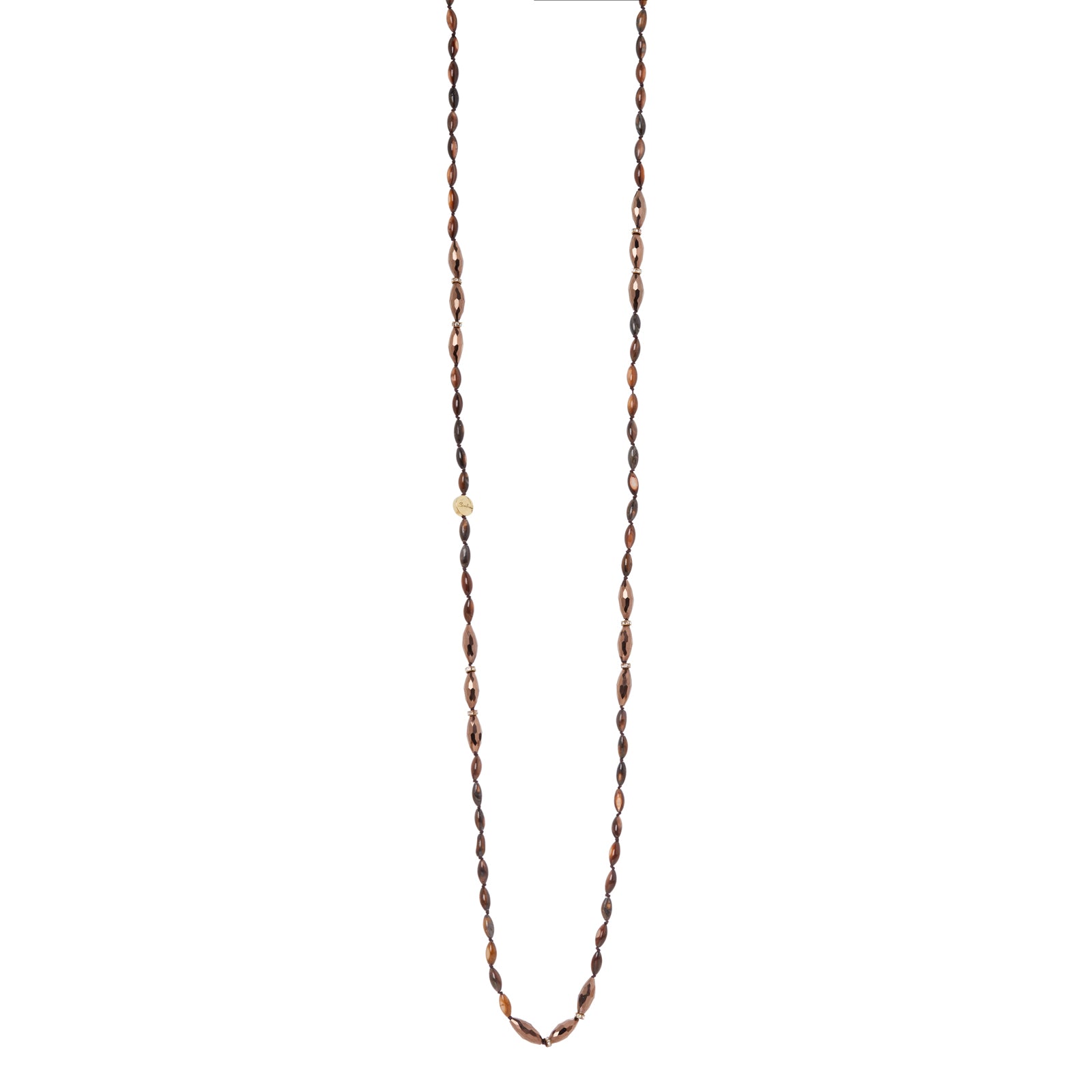 Collana lunga elementi ovali Nirvana - Marrone - Sodini Bijoux