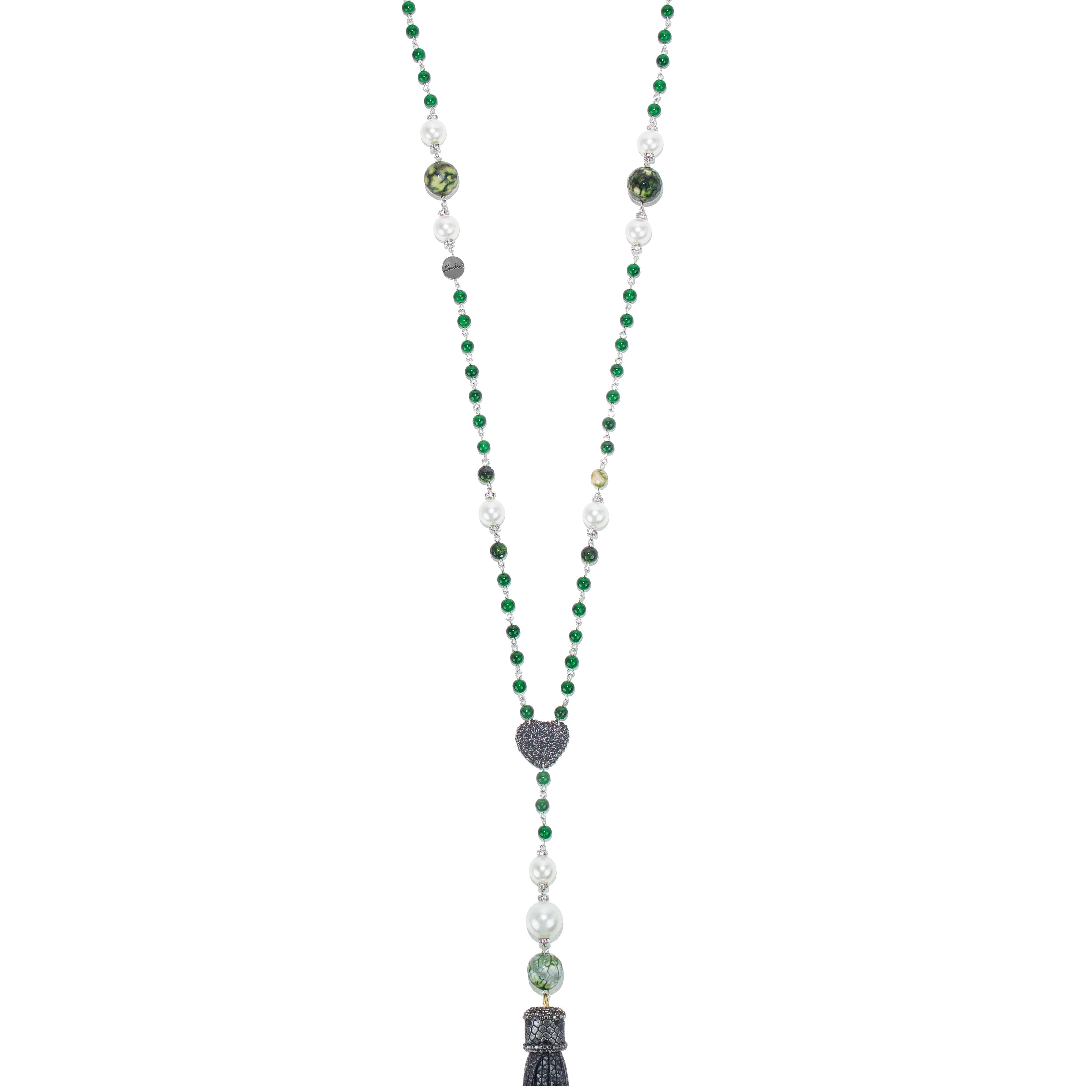 Lunga collana modello a Y Nirvana - Verde - Sodini Bijoux